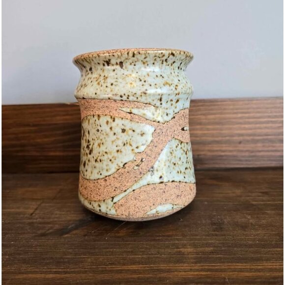 Handmade Rustic Studio Pottery Vase - Boho Speckled Stoneware - Picture 1 of 7